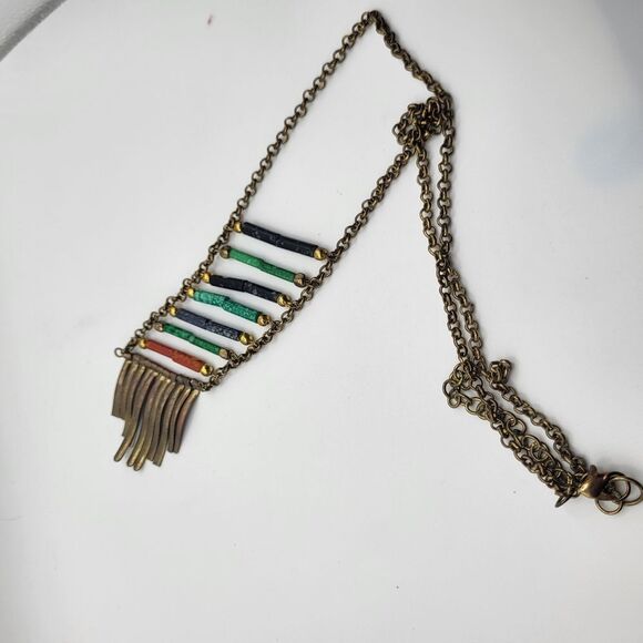 Multicolor Beaded Chain Necklace - Picture 3 of 7